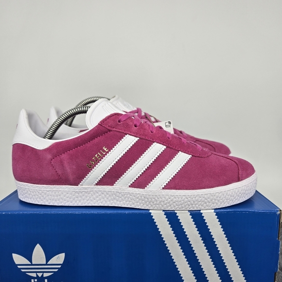 New adidas Gazelle Semi Lucid Fuchsia Cloud White Kids Shoes Size 6.5 - Picture 3 of 8